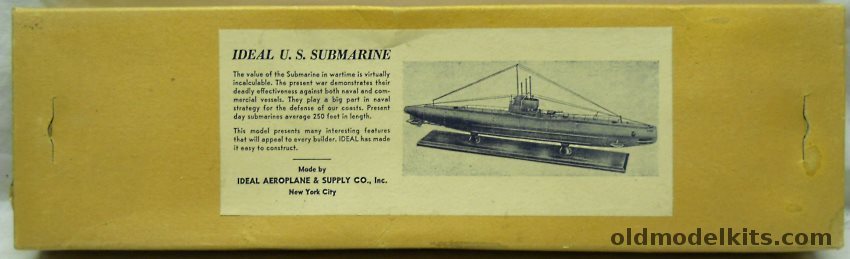 Ideal Aeroplane & Supply Ideal US Navy Submarine - 24 inch Wooden Model plastic model kit